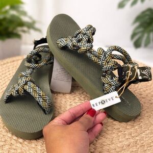 Arizona Love Kaki Rope Strappy Sandals
